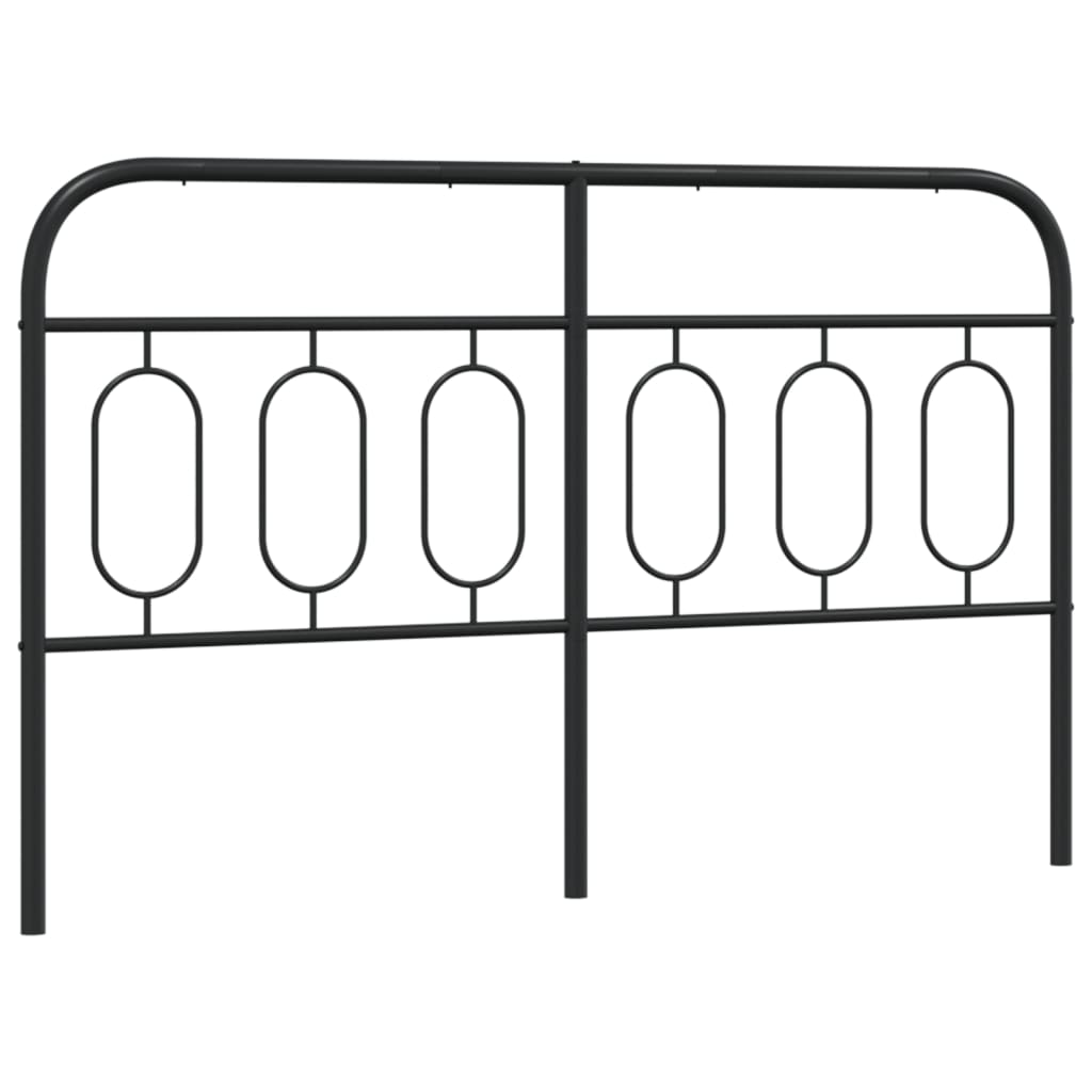 Sleek Black Metal Headboard - 150 cm Stylish Bedroom Essential