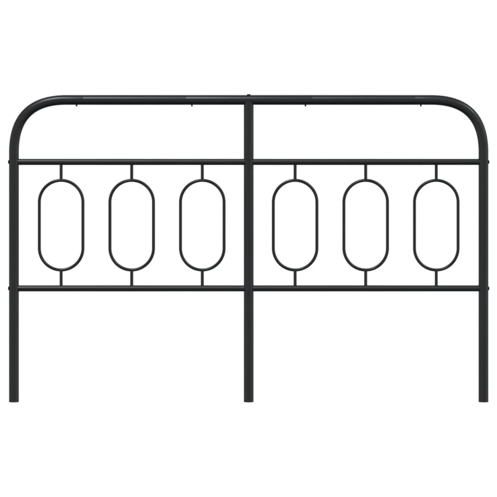 Sleek Black Metal Headboard - 150 cm Stylish Bedroom Essential