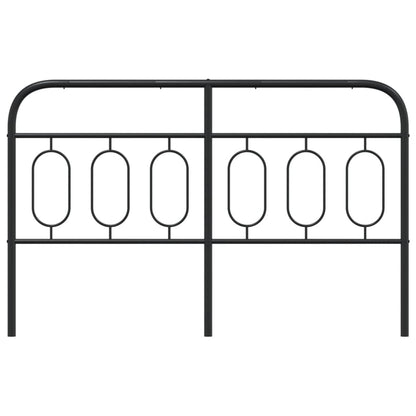 Sleek Black Metal Headboard - 150 cm Stylish Bedroom Essential