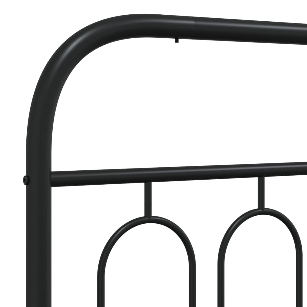 Sleek Black Metal Headboard - 150 cm Stylish Bedroom Essential