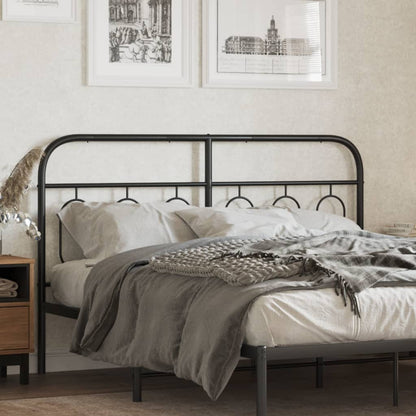 Sleek Black Metal Headboard - 150 cm Stylish Bedroom Essential
