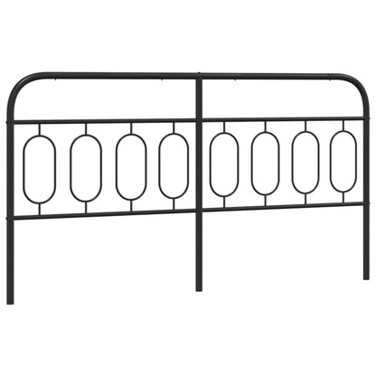 Sleek Black Metal Headboard – 160 cm Modern Bedroom Elegance