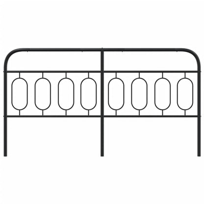 Sleek Black Metal Headboard – 160 cm Modern Bedroom Elegance