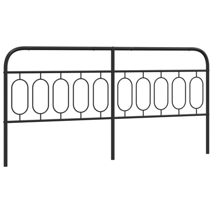 Sleek Black Metal Headboard - 200 cm Modern Bed Frame