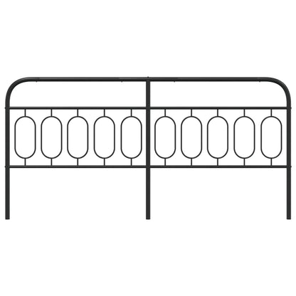 Sleek Black Metal Headboard - 200 cm Modern Bed Frame