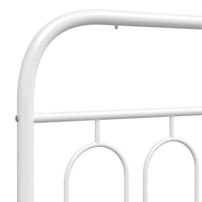 White Metal Bed Frame with Footboard, 100x190cm - No Mattress Included