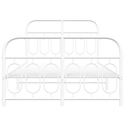 White Metal Bed Frame with Footboard - 120x190cm (No Mattress)