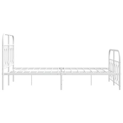 White Metal Bed Frame with Footboard - 120x190cm (No Mattress)