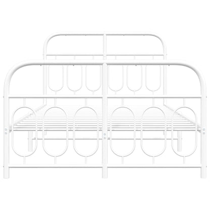 White Metal Bed Frame with Footboard 120x200cm - Sturdy & Stylish