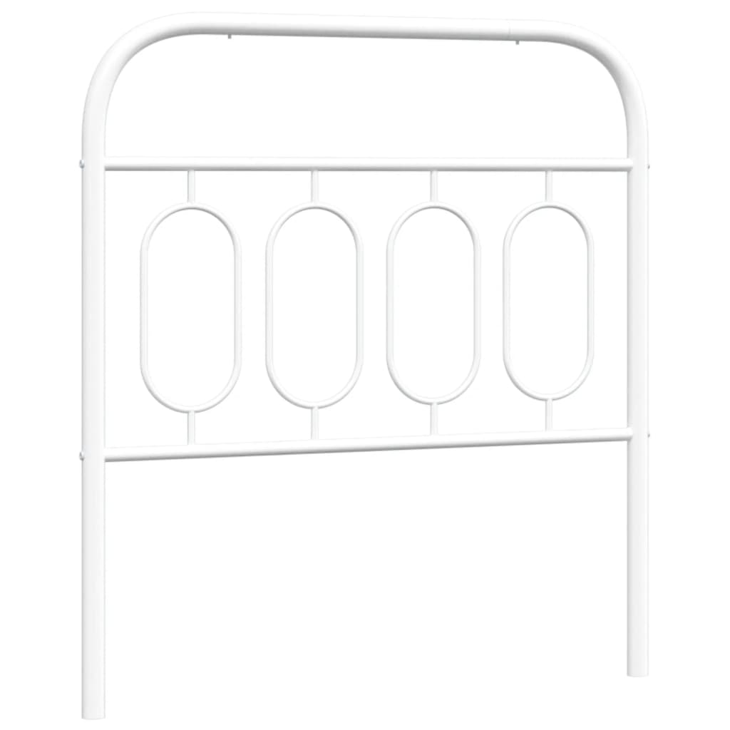 Elegant White Metal Headboard - 80 cm