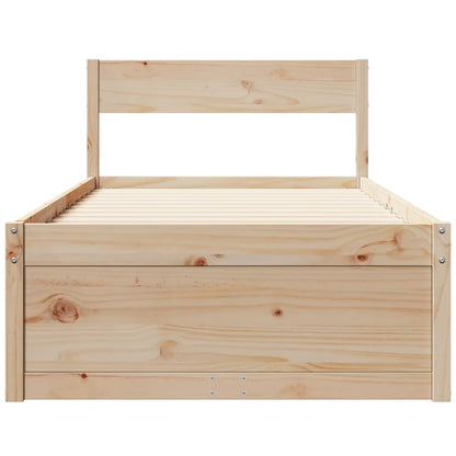 Solid Pine Wood Bed Frame 100x200 cm - No Mattress Included