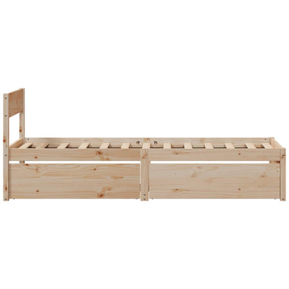 Solid Pine Wood Bed Frame 100x200 cm - No Mattress Included