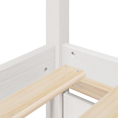 Solid Pine Wood Bed Frame, White, 90x200 cm (Mattress Not Included)