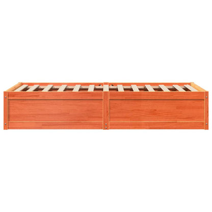 Solid Pine Wood Bed Frame Wax Brown 100x200 cm - No Mattress