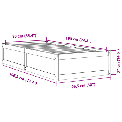 Solid Pine Wood Bed Frame 90x190 cm Single - No Mattress