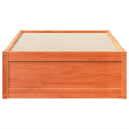 Solid Pine Wood Bed Frame in Wax Brown - 90x190 cm Single Size