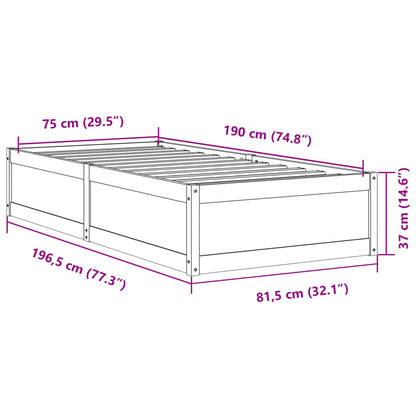 Solid Pine Wood Bed Frame 75x190 cm – Small Single, No Mattress
