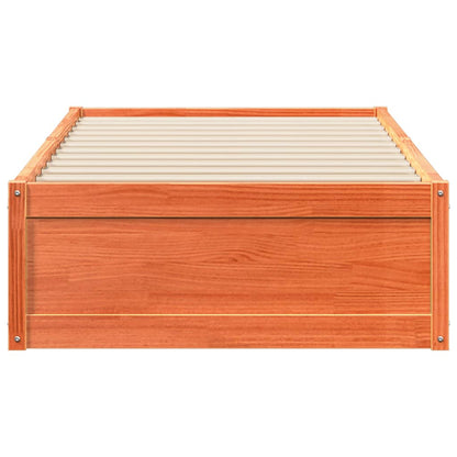 Solid Pine Wood Bed Frame, Wax Brown, 75x190 cm, Small Single