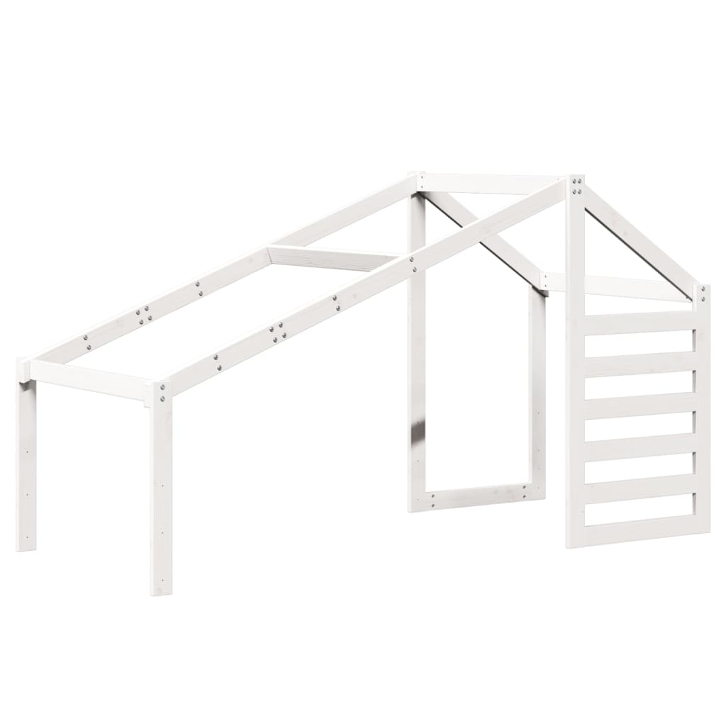 Kids' Solid Pine Bed with White Roof 198x97x113 cm