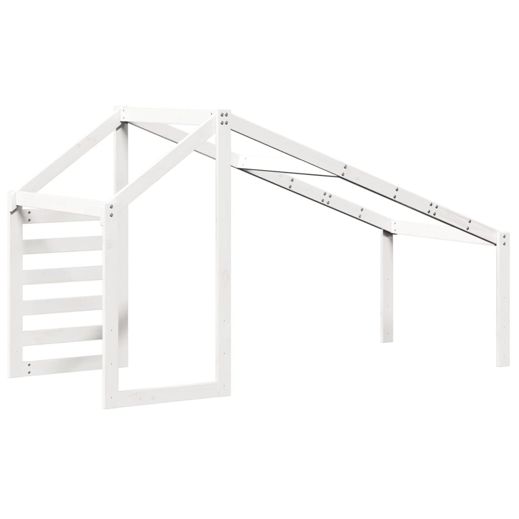 Kids' Solid Pine Bed with White Roof 198x97x113 cm