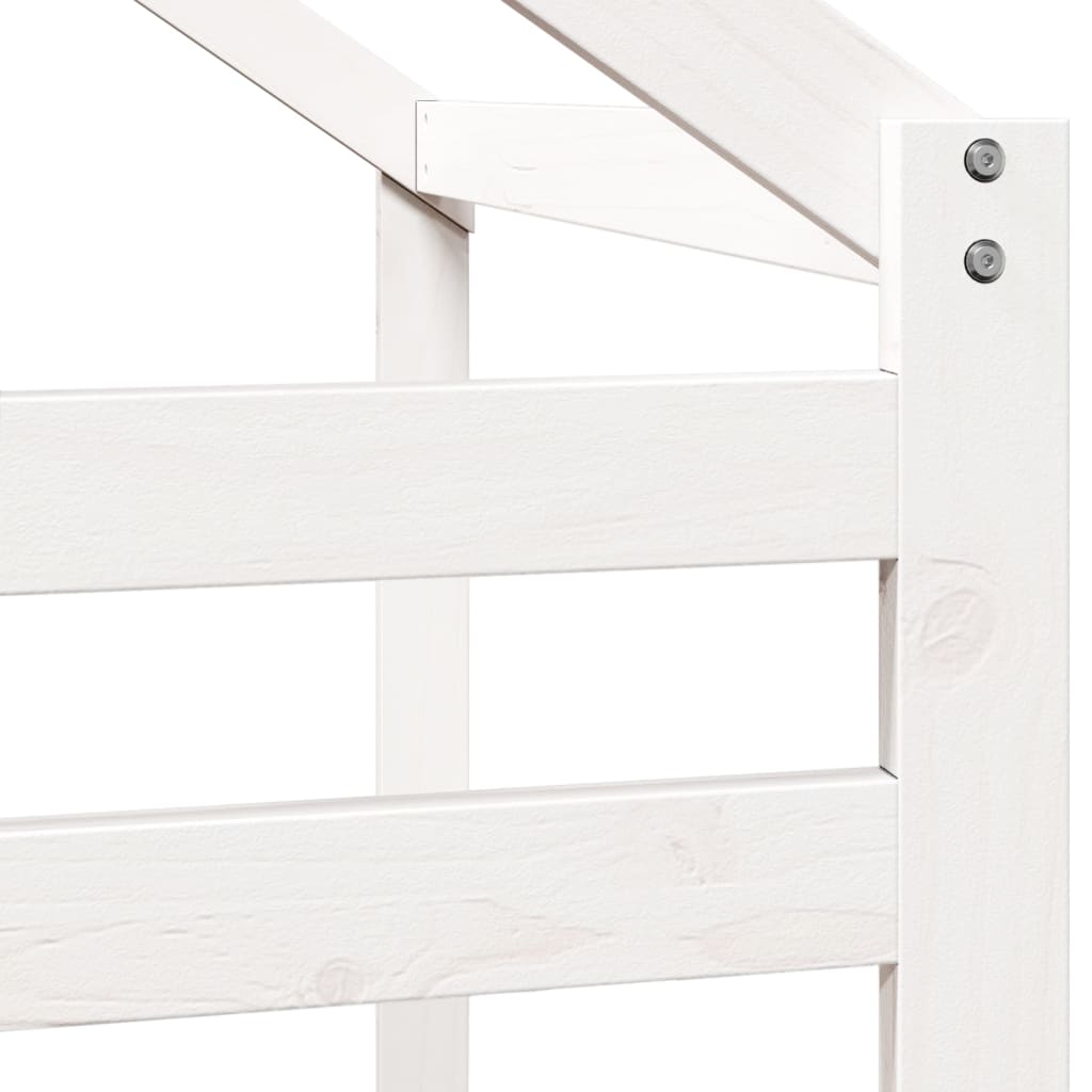 Kids' Solid Pine Bed with White Roof 198x97x113 cm
