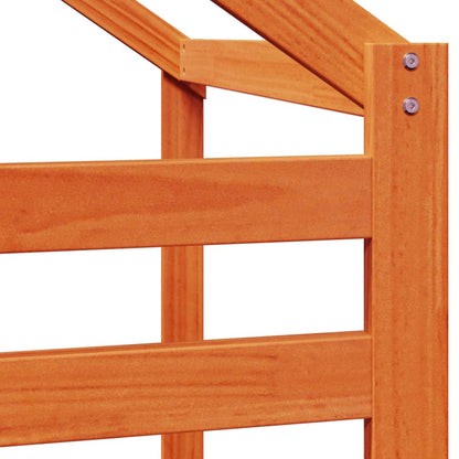 Solid Wood Kids' Bed with Roof, Wax Brown, 188x97x113 cm