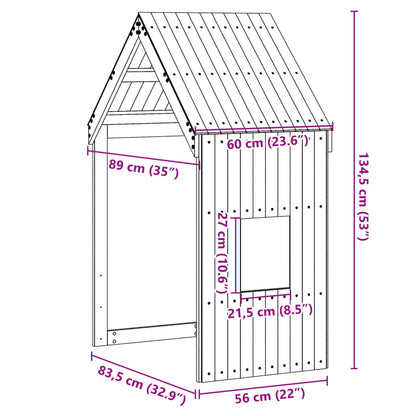 Solid Pine Kids' Bed with Roof - 60x89x134.5 cm