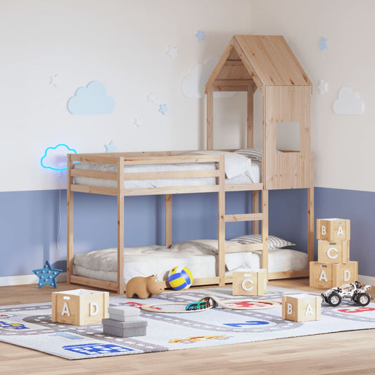 Rustic Solid Pine Kids' Bed Roof 55x84x132 cm - Cozy and Durable