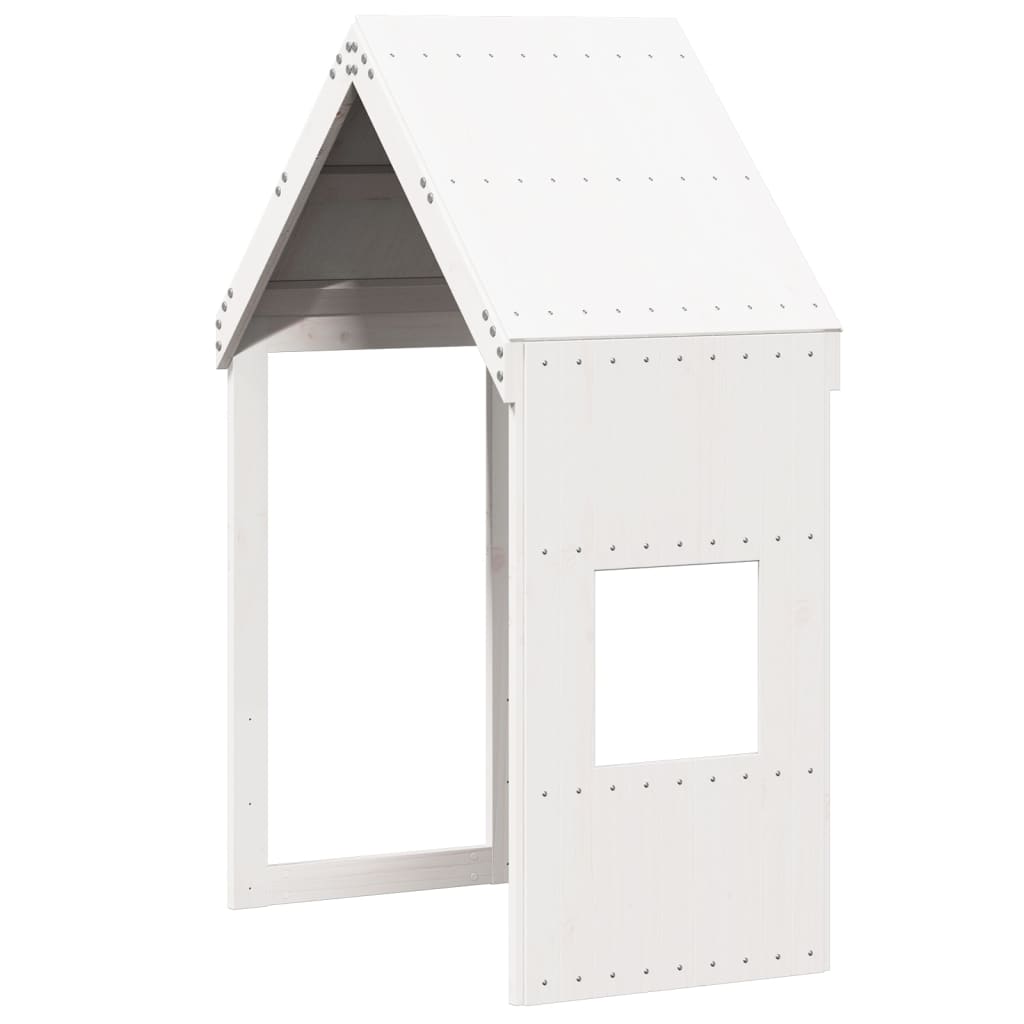 Solid Pine Kids' Bed Roof in White 55x84x132 cm