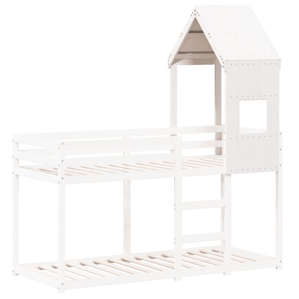 Solid Pine Kids' Bed Roof in White 55x84x132 cm