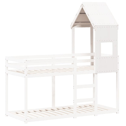 Solid Pine Kids' Bed Roof in White 55x84x132 cm