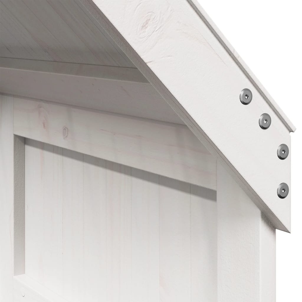 Solid Pine Kids' Bed Roof in White 55x84x132 cm