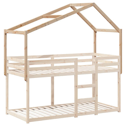 Solid Pine Kids' Bed with Roof - 213x95.5x144.5 cm Sturdy Design