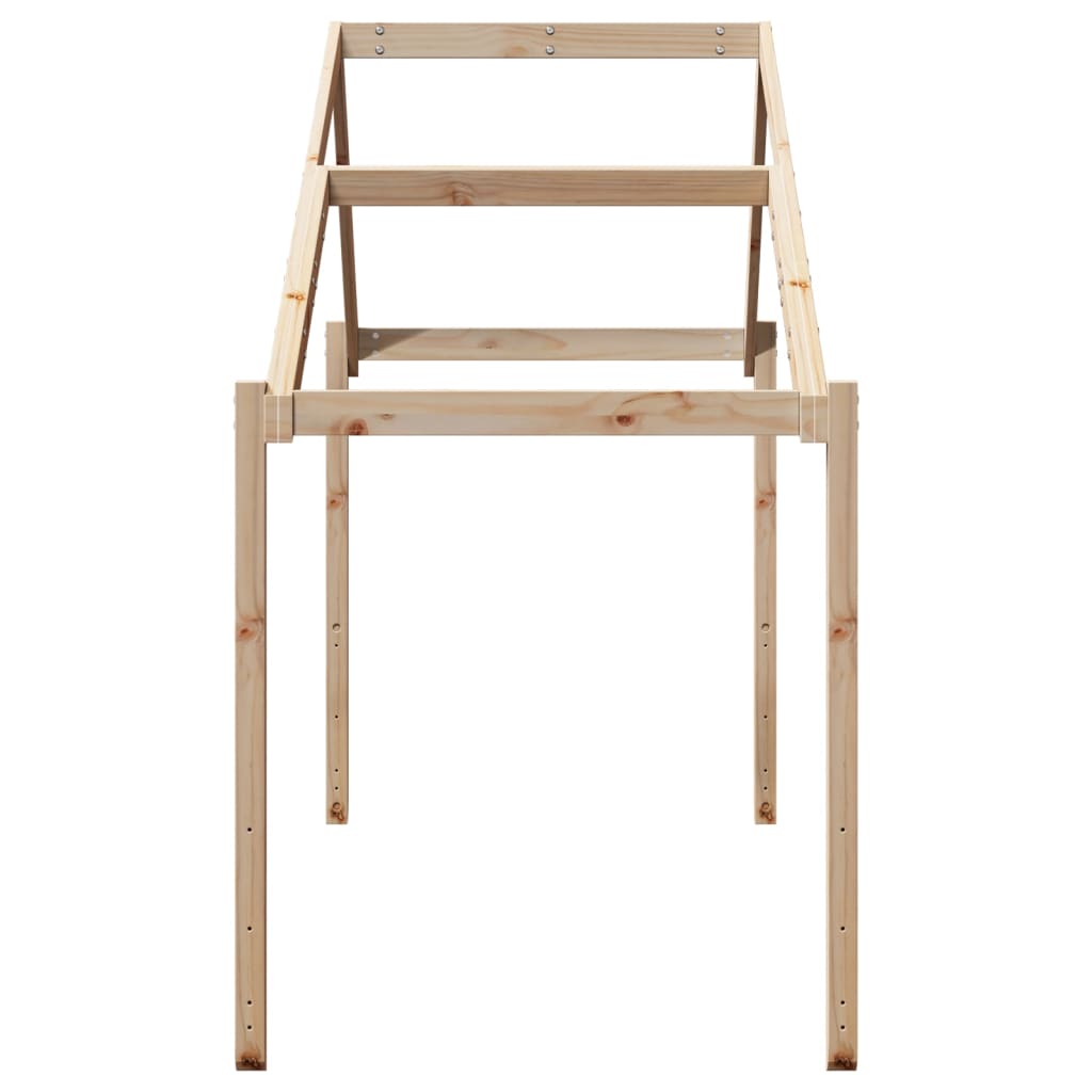 Solid Pine Kids' Bed with Roof - 213x95.5x144.5 cm Sturdy Design