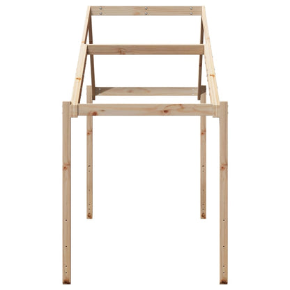 Solid Pine Kids' Bed with Roof - 213x95.5x144.5 cm Sturdy Design