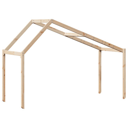 Solid Pine Kids' Bed with Roof - 213x95.5x144.5 cm Sturdy Design