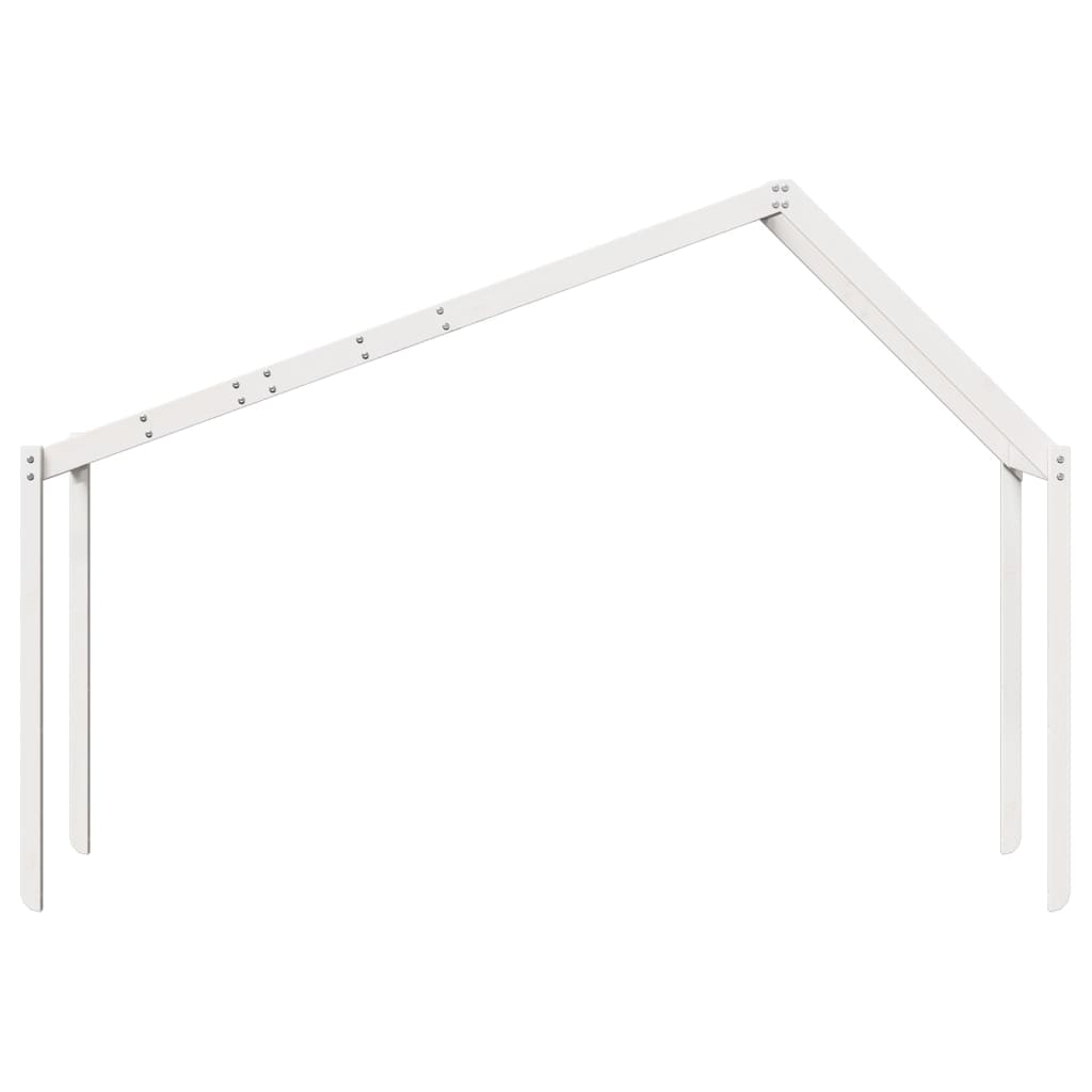 Solid Pine Kids' Bed with Roof, White, 213x95.5x144.5 cm