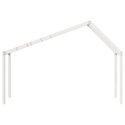Solid Pine Kids' Bed with Roof, White, 213x95.5x144.5 cm
