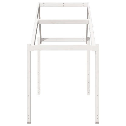 Solid Pine Kids' Bed with Roof, White, 213x95.5x144.5 cm