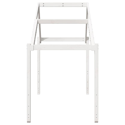 Solid Pine Kids' Bed with Roof, White, 213x85.5x144.5 cm