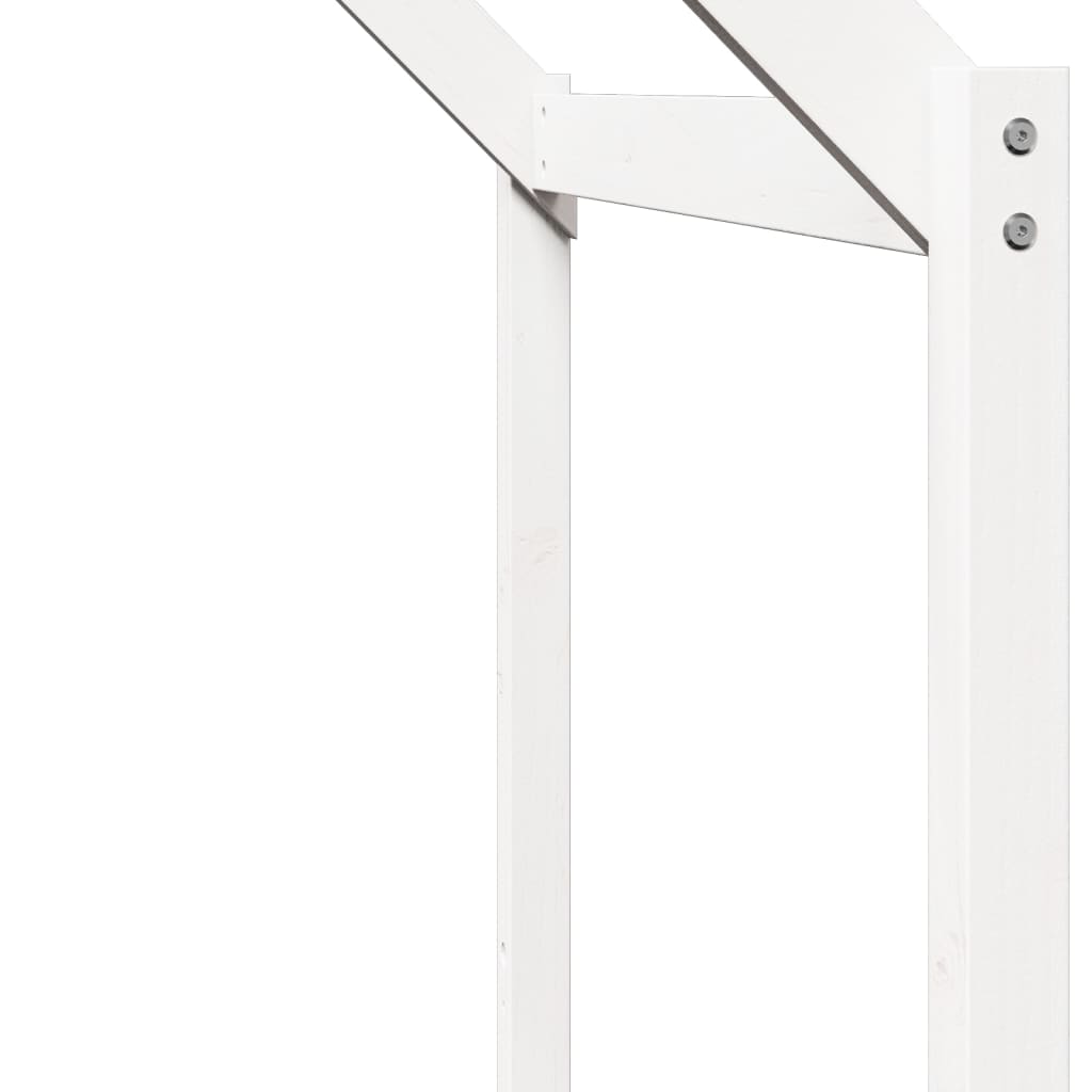 Solid Pine Kids' Bed with Roof, White, 213x85.5x144.5 cm