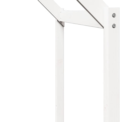Solid Pine Kids' Bed with Roof, White, 213x85.5x144.5 cm