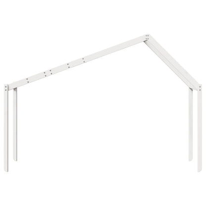 Solid Pine Kids' Bed with Roof, White, 203x95.5x142 cm