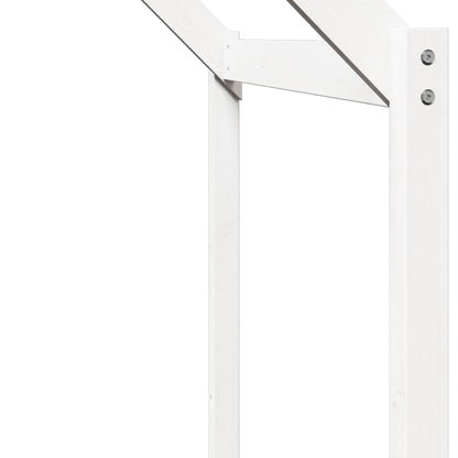 Solid Pine Kids' Bed with Roof, White, 203x95.5x142 cm