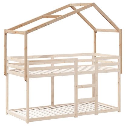Solid Pine Kids' Bed with Roof, 203x80.5x142 cm - Cozy & Fun