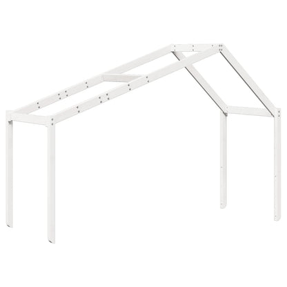Solid Pine Kids' Bed with Roof, White 203x80.5x142 cm