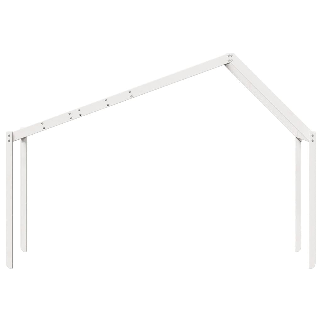 Solid Pine Kids' Bed with Roof, White 203x80.5x142 cm
