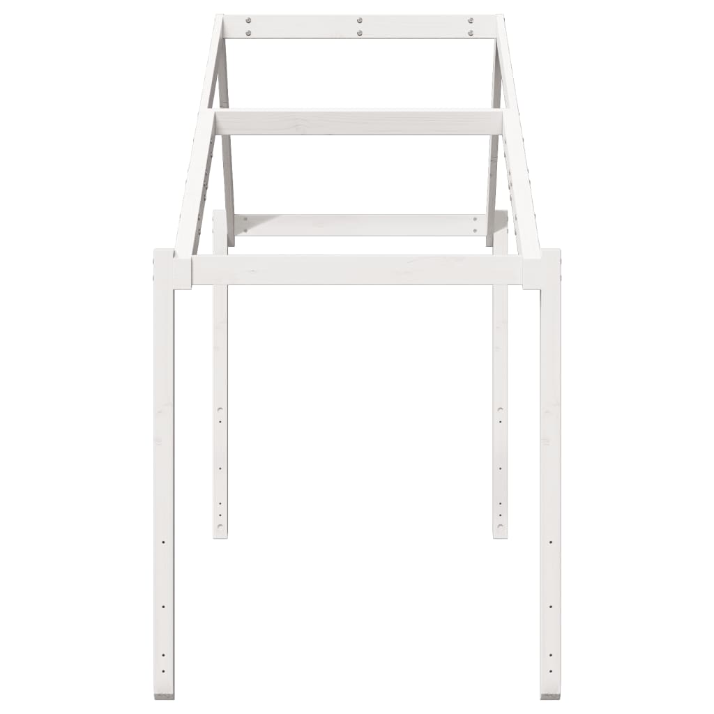 Solid Pine Kids' Bed with Roof, White 203x80.5x142 cm