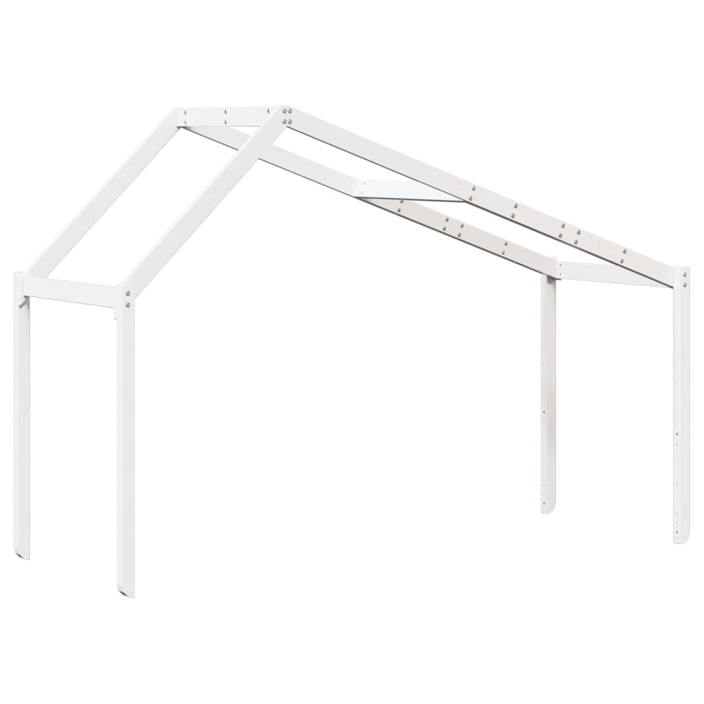 Solid Pine Kids' Bed with Roof, White 203x80.5x142 cm