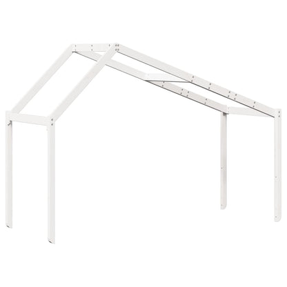 Solid Pine Kids' Bed with Roof, White 203x80.5x142 cm